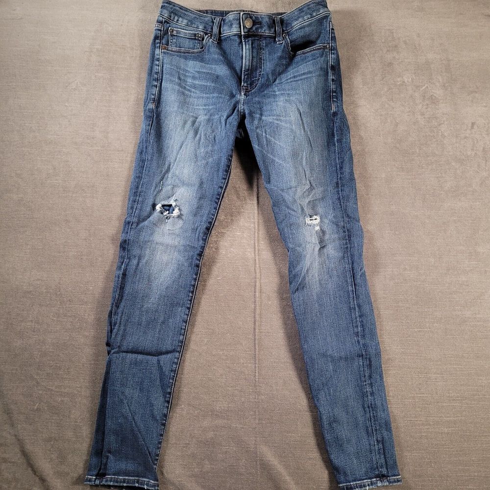 Express Vintage Skinny Jeans Blue Distressed Mens Size 30 x 30